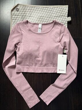 LULULEMON EBB TO STREET LONG SLEEVE IN ROSE BLUSH SZ 6 NWT